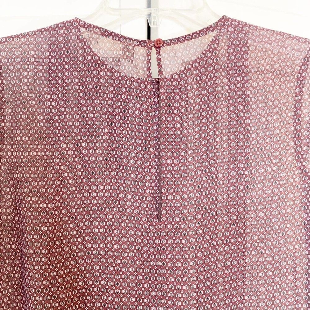 Seidensticker Blouse Women’s Long Sleeve Maroon Pleated Front Top Size 34 Small - Picture 8 of 12